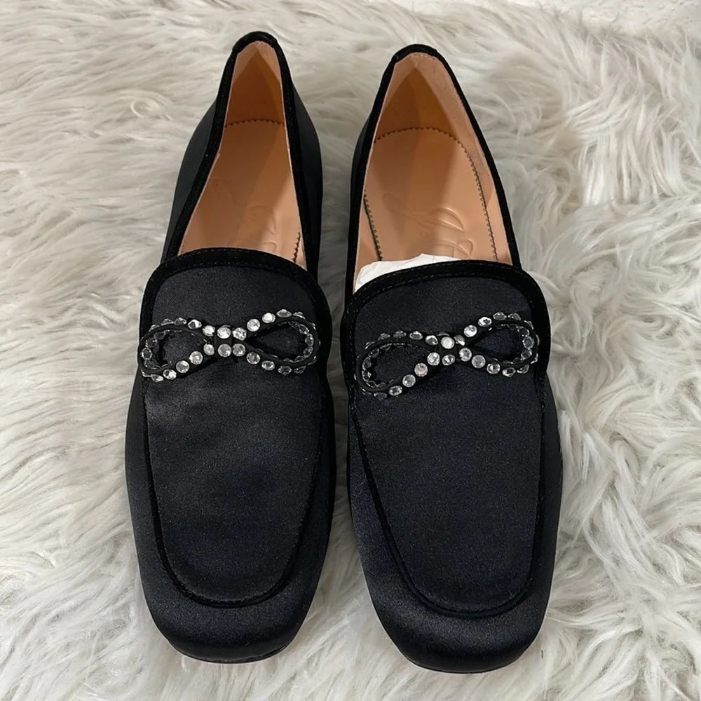 J. CREW Marie bow loafers in satin Size 8.5 New